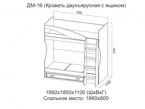 ДМ-16 Кровать двухъярусная с ящиком в Трёхгорном - tryohgornyj.магазин96.com | фото