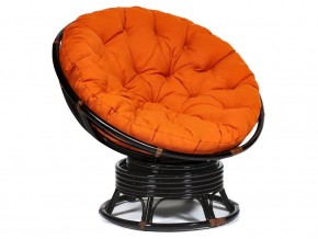 Кресло-качалка Papasan w 23/01 B с подушкой Antique brown, ткань Оранжевый в Трёхгорном - tryohgornyj.магазин96.com | фото