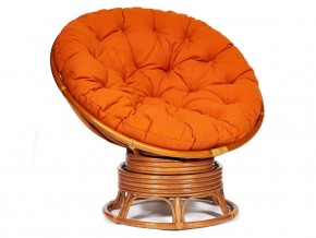 Кресло-качалка Papasan w 23/01 B с подушкой Cognac, ткань Оранжевый в Трёхгорном - tryohgornyj.магазин96.com | фото