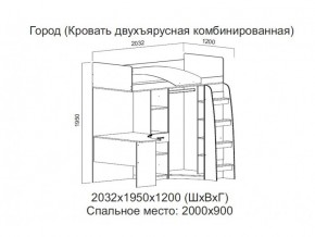 Кровать двухъярусная комбинированная в Трёхгорном - tryohgornyj.магазин96.com | фото